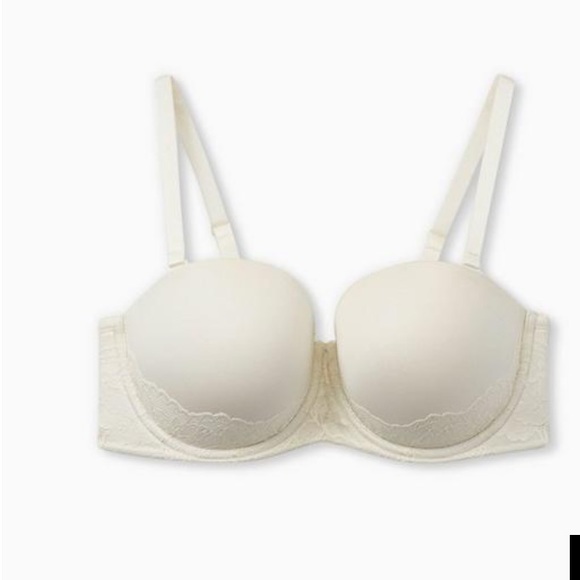 2 Strapless Push-Up Lace Sling Straight Back Bras - Picture 2 of 10